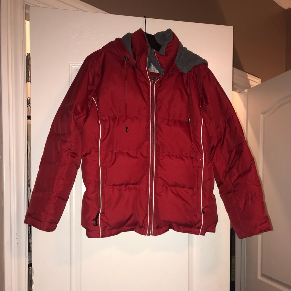 New York Classics red puffer coat